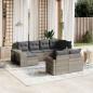 Preview: ARDEBO.de - 10-tlg. Garten-Sofagarnitur mit Kissen Hellgrau Poly Rattan