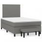 Preview: ARDEBO.de - Boxspringbett mit Matratze Dunkelbraun 120x190 cm Stoff