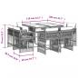 Preview: 9-tlg. Garten-Essgruppe mit Kissen Schwarz Poly Rattan