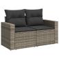 Preview: 10-tlg. Garten-Sofagarnitur mit Kissen Hellgrau Poly Rattan