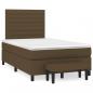 Preview: ARDEBO.de - Boxspringbett mit Matratze Dunkelbraun 120x190 cm Stoff