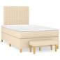 Preview: Boxspringbett mit Matratze Creme 120x190 cm Stoff
