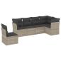 Preview: 6-tlg. Garten-Sofagarnitur mit Kissen Hellgrau Poly Rattan
