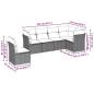 Preview: 6-tlg. Garten-Sofagarnitur mit Kissen Hellgrau Poly Rattan
