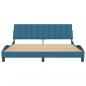 Preview: Bettgestell mit Kopfteil Blau 180x200 cm Samt