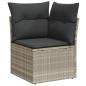 Preview: 10-tlg. Garten-Sofagarnitur mit Kissen Hellgrau Poly Rattan
