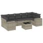 Preview: 8-tlg. Garten-Sofagarnitur mit Kissen Hellgrau Poly Rattan