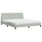 Preview: Bett mit Matratze Hellgrau 180x200 cm Samt