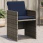 Preview: ARDEBO.de - Gartenstühle mit Kissen 4 Stk. Grau Poly Rattan