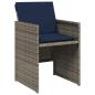 Preview: Gartenstühle mit Kissen 4 Stk. Grau Poly Rattan
