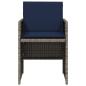 Preview: Gartenstühle mit Kissen 4 Stk. Grau Poly Rattan