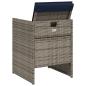Preview: Gartenstühle mit Kissen 4 Stk. Grau Poly Rattan