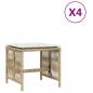 Preview: Gartenhocker mit Kissen 4 Stk. Beige 41x41x36 cm Poly Rattan