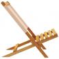 Preview: Gartenstühle 4 Stk. Klappbar Beige Stoff und Massivholz