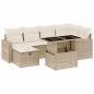 Preview: 7-tlg. Garten-Sofagarnitur mit Kissen Beige Poly Rattan