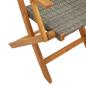 Preview: 5-tlg. Garten-Essgruppe Grau Poly Rattan und Massivholz