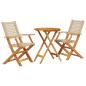 Preview: 3-tlg. Bistro-Set Beige Poly Rattan und Massivholz