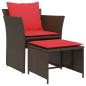 Preview: Gartenstuhl mit Fußhocker Braun Poly Rattan