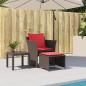 Preview: Gartenstuhl mit Fußhocker Braun Poly Rattan