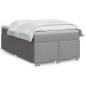 Preview: ARDEBO.de - Boxspringbett mit Matratze Hellgrau 120x190 cm Stoff
