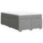 Preview: Boxspringbett mit Matratze Hellgrau 120x190 cm Stoff