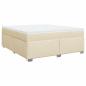 Preview: Boxspringbett mit Matratze Creme 180x200 cm Stoff