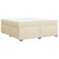 Preview: Boxspringbett mit Matratze Creme 180x200 cm Stoff