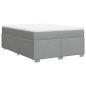 Preview: Boxspringbett mit Matratze Hellgrau 140x200 cm Stoff