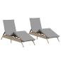 Preview: Sonnenliegen mit Auflagen 2 Stk. Beige Poly Rattan