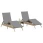 Preview: Sonnenliegen mit Auflagen 2 Stk. Beige Poly Rattan