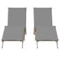 Preview: Sonnenliegen mit Auflagen 2 Stk. Beige Poly Rattan