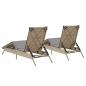 Preview: Sonnenliegen mit Auflagen 2 Stk. Beige Poly Rattan