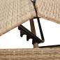 Preview: Sonnenliegen mit Auflagen 2 Stk. Beige Poly Rattan