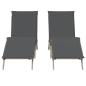 Preview: Sonnenliegen mit Auflagen 2 Stk. Hellgrau Poly Rattan