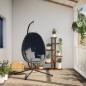 Preview: Hängesessel Ei-Design mit Ständer Anthrazit Stoff und Stahl