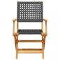 Preview: 3-tlg. Bistro-Set Schwarz Poly Rattan und Massivholz