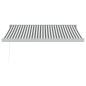 Preview: Markise Einziehbar Anthrazit & Weiß 3,5x2,5 m Stoff & Aluminium
