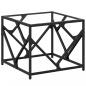 Preview: Couchtisch mit Glasplatte Transparent 50x50x41 cm Stahl