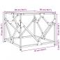 Preview: Couchtisch mit Glasplatte Transparent 50x50x41 cm Stahl