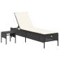 Preview: 3-tlg. Sonnenliegen-Set mit Auflage Schwarz Poly-Rattan