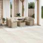 Preview: ARDEBO.de - 10-tlg. Garten-Sofagarnitur mit Kissen Beige Poly Rattan
