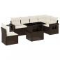 Preview: 7-tlg. Garten-Sofagarnitur mit Kissen Braun Poly Rattan