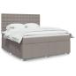 Preview: ARDEBO.de - Boxspringbett mit Matratze Taupe 180x200 cm Stoff