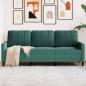 Preview: ARDEBO.de - 3-Sitzer-Sofa Dunkelgrün 180 cm Samt