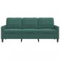 Preview: 3-Sitzer-Sofa Dunkelgrün 180 cm Samt