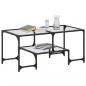 Preview: Couchtisch mit Glasplatte Transparent 98,5x50x45 cm Stahl