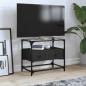 Preview: ARDEBO.de - TV-Schrank mit Glasplatte Schwarz 60x35x51 cm Holzwerkstoff