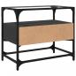 Preview: TV-Schrank mit Glasplatte Schwarz 60x35x51 cm Holzwerkstoff