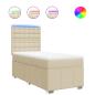 Preview: Boxspringbett mit Matratze Creme 90x200 cm Stoff