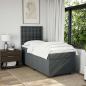 Preview: Boxspringbett mit Matratze Dunkelgrau 90x200 cm Stoff